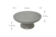 Top view of Elementi Kylix Series small coffee table in space grey with dimensions labeled, showcasing its compact round shape.