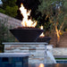 two Round Cazo Fire Bowls GFRC Concrete by the pool