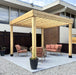 Outdoor Living Today Urban Escape Pergola Kit 10x10 installed over a modern patio with rattan lounge seating