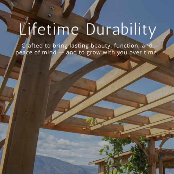 Urban Escape pergola cedar beams showing long-lasting durability and structural strength