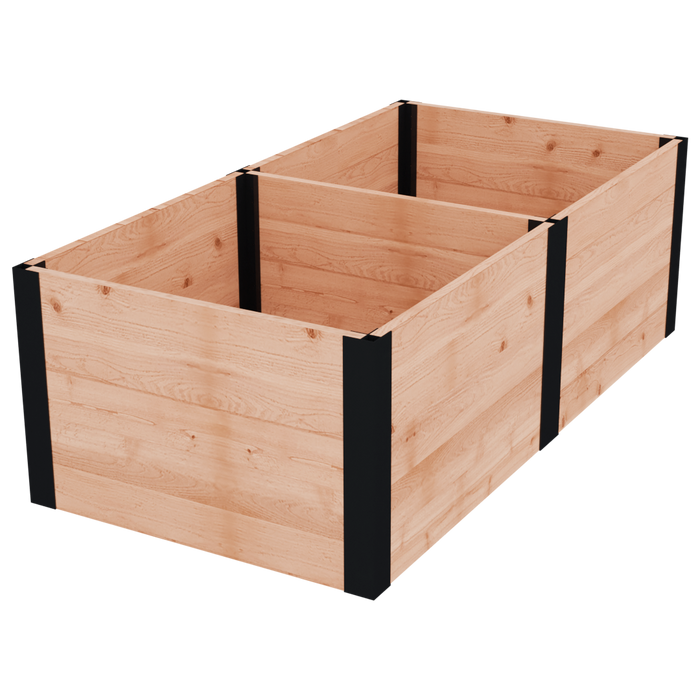 6x3 wooden raised garden bed with black corner brackets from Outdoor Living Today for backyard vegetable or flower gardening