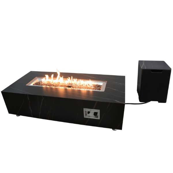 Elementi Plus Porcelain Fire Table with tank cover