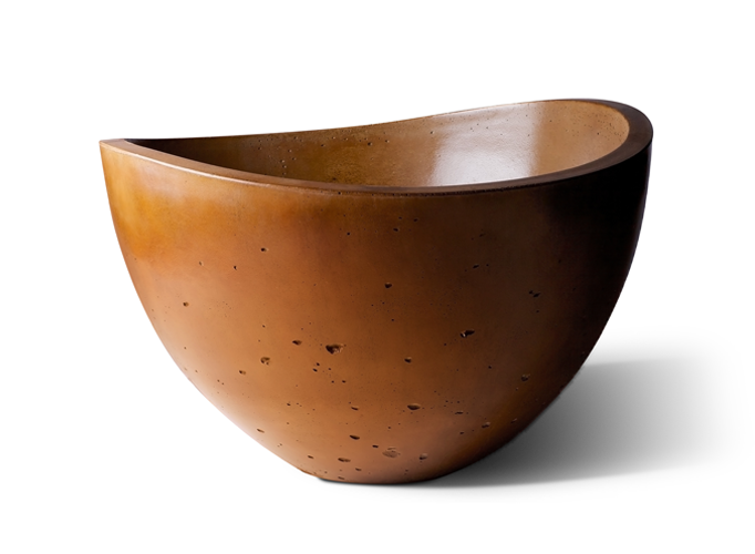 Slick Rock Wave Medium 36 in. concrete planter in copper orange with waved rim