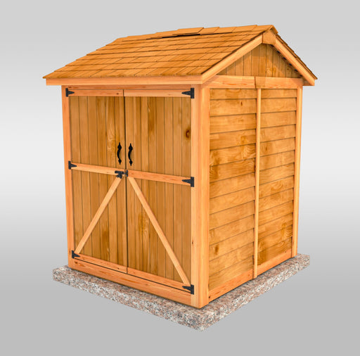 wwestern cedar roof on Maximizer Storage Shed 6×6
