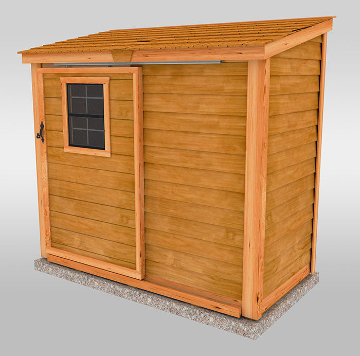 Western red cedar roof detail on Outdoor Living Today SpaceSaver 8x4 shed