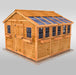 Rendered image of the OLT Sunshed Garden Shed 12x12 with shingles