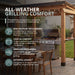 Western red cedar grill gazebo 8x5 shown from the front, highlighting its wood frame and open-sided outdoor design.