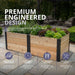 Closeup detail of the 6x3 Urban Raised Garden Bed's western red cedar wood grain and joinery construction.