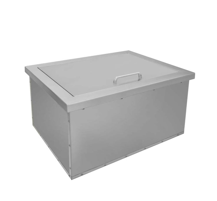 Closed Wildfire small ice chest, featuring a modern, stainless steel exterior with a sturdy lid handle.