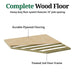 Illustration of a wood floor system with plywood flooring and a treated 2x4 floor frame for a Little Cottage Co. shed.
