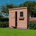 Compact and functional 8x4 foot single-door wooden garden shed, top view, perfect for optimizing outdoor space.