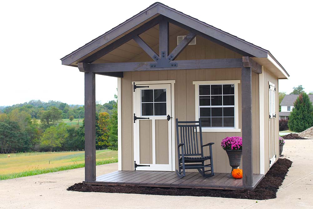 gear shed Ez-Fit Kits Woodsman Shed with 6' Porch – Stylish Outdoor Storage — Backyard Oasis