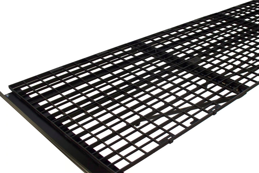 Top surface detail of the Riverstone Greenhouse Accessories Work Bench System showing sturdy aluminum frame and bench panel