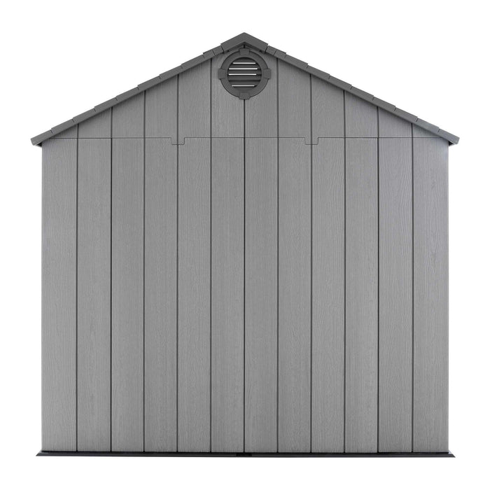 Wall details of the Lifetime 20 Ft. X 8 Ft. Outdoor Storage Shed - 60351 on a white background.