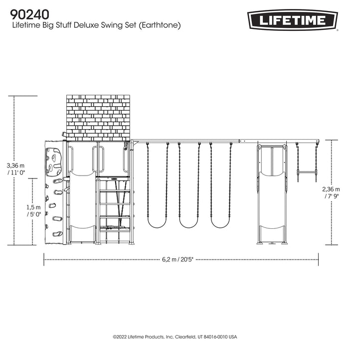 Lifetime Big Stuff Deluxe Swing Set (Earthtone) - 90240
