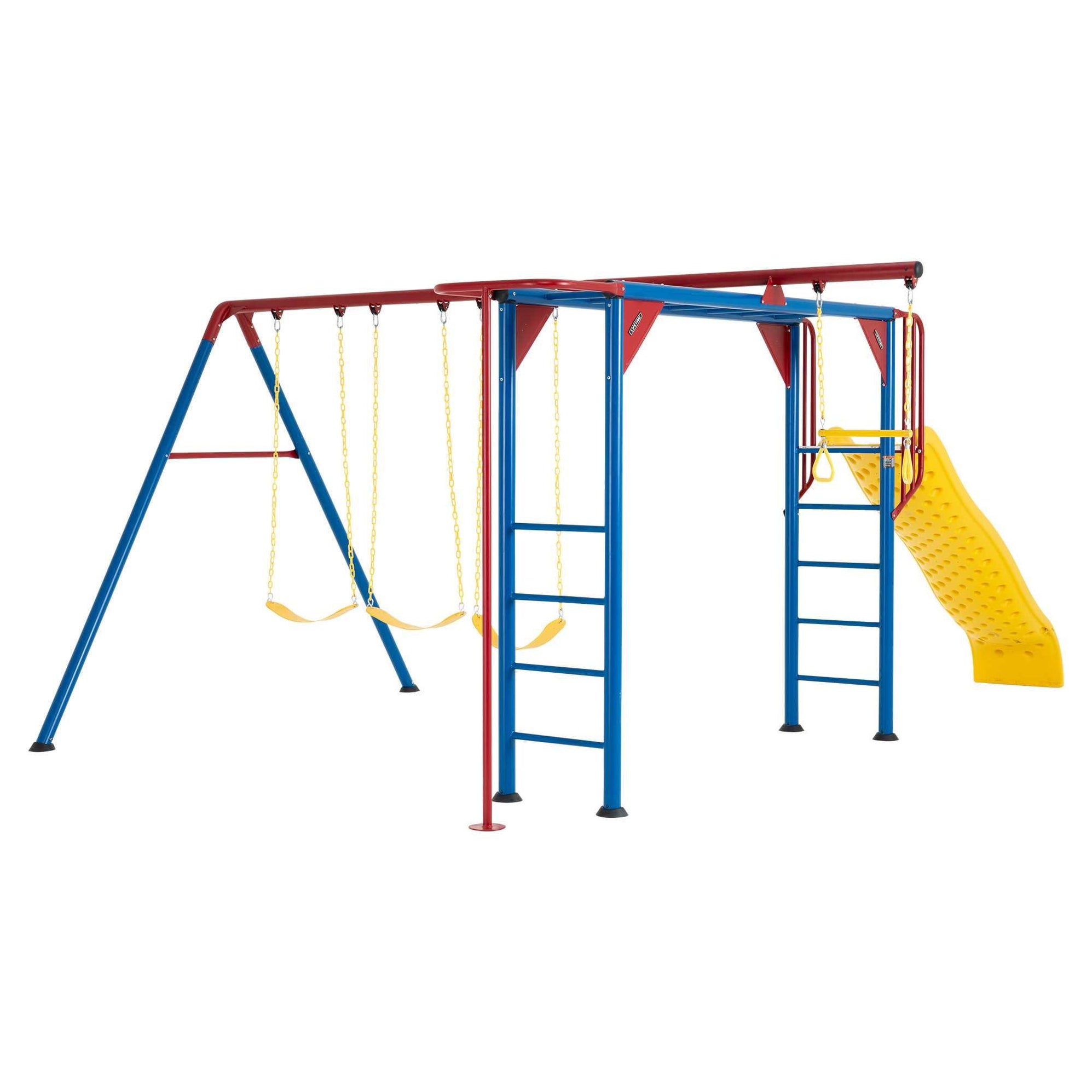 Lifetime Monkey Bar Swing Set in Primary Colors Backyard Playground