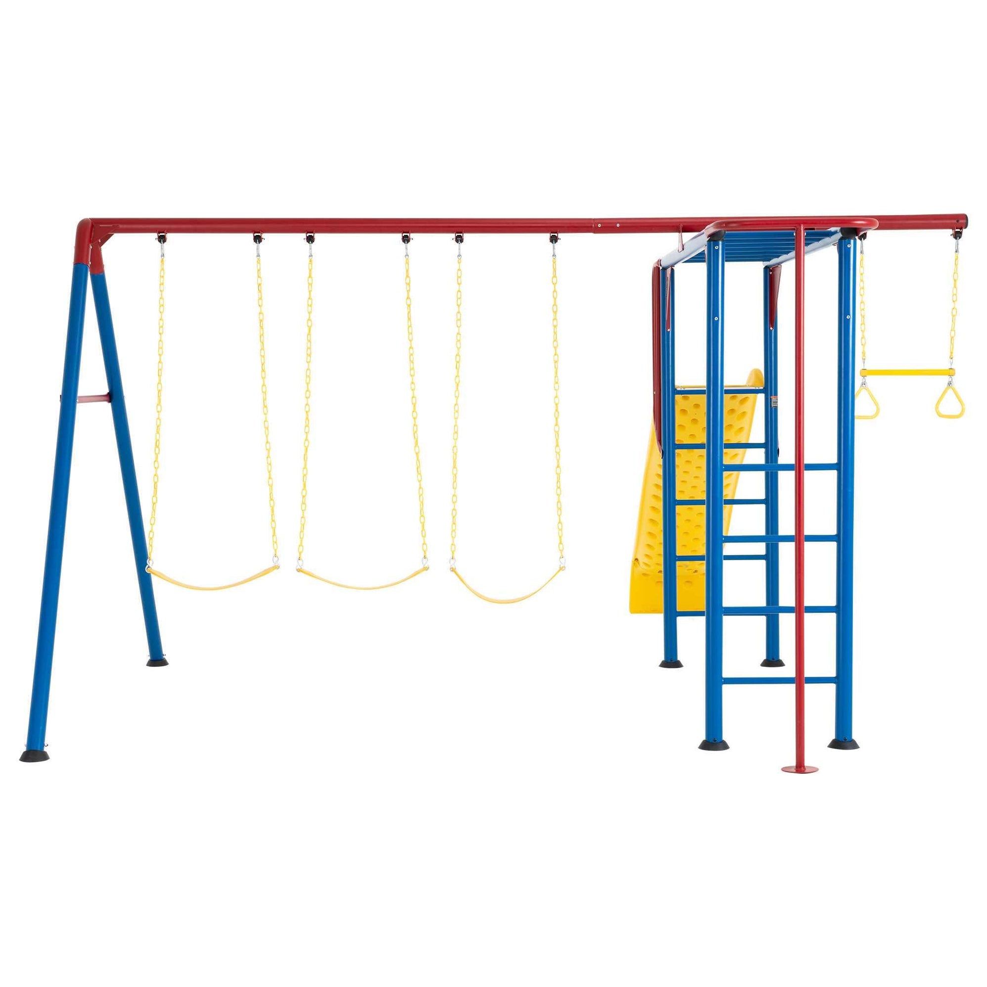 Lifetime Monkey Bar Swing Set in Primary Colors Backyard Playground