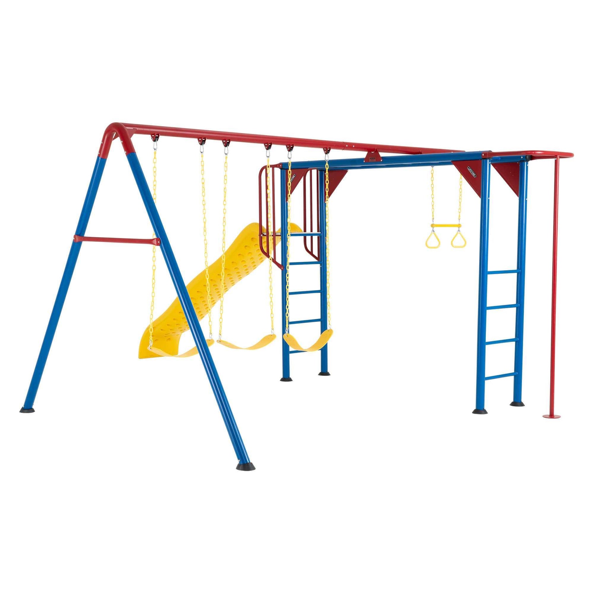 Lifetime Monkey Bar Swing Set in Primary Colors Backyard Playground