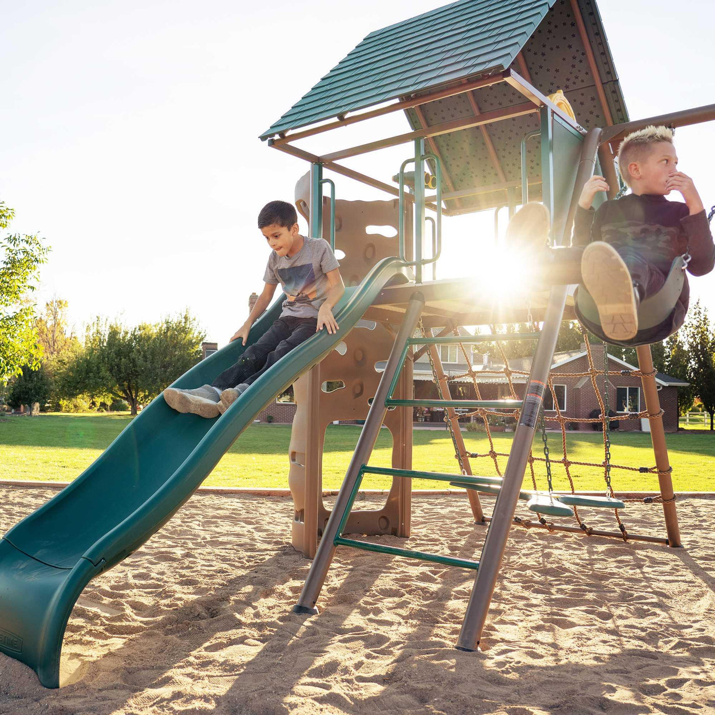 Lifetime Big Stuff Swing Set Outdoor Fun for Kids Shop Now — Backyard