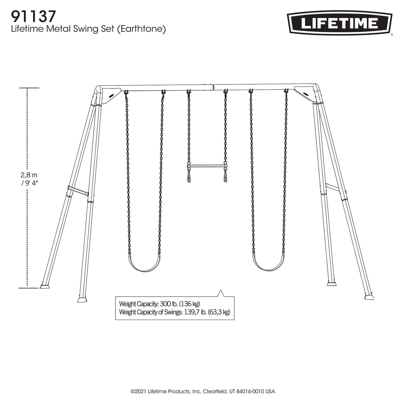 Lifetime Metal Swing Set (Earthtone) - Shop Now — Backyard Oasis