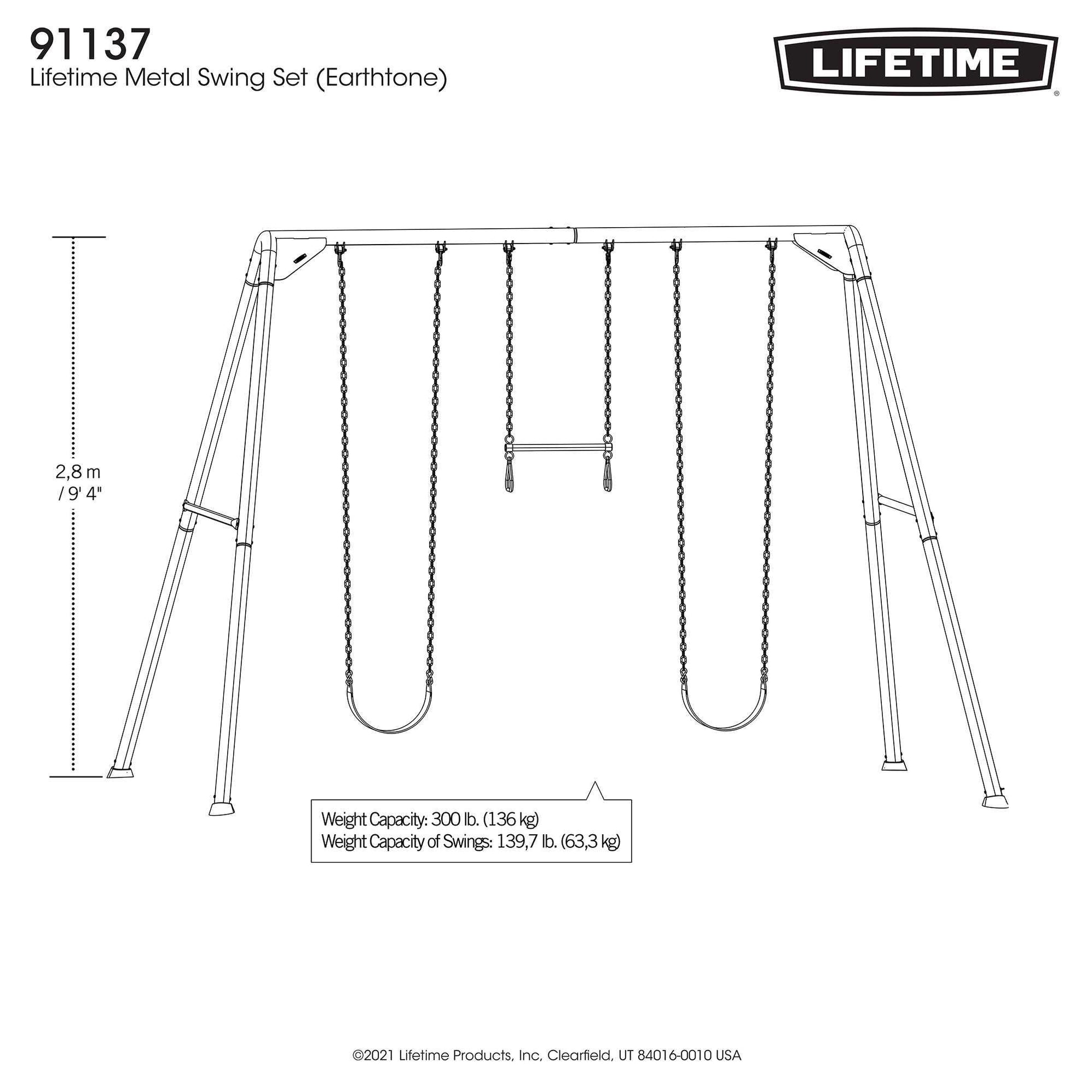 Lifetime Metal Swing Set (Earthtone) Shop Now — Backyard Oasis