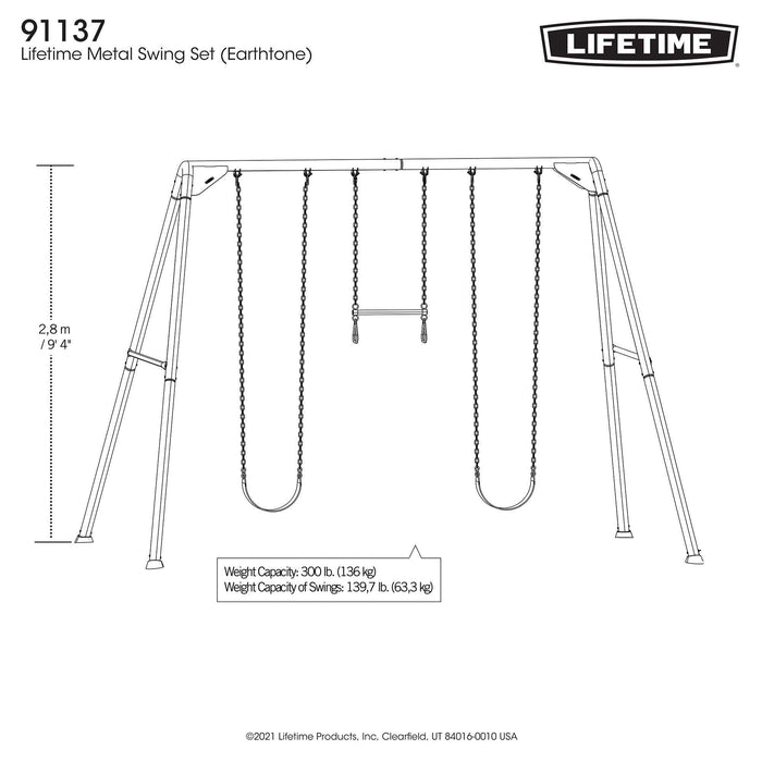 Lifetime Metal Swing Set (Earthtone) - 91137
