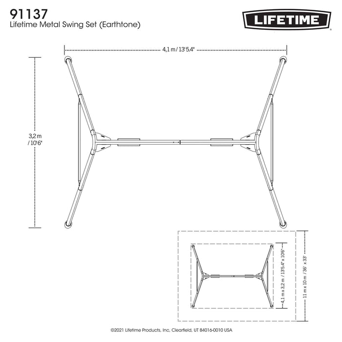 Lifetime Metal Swing Set (Earthtone) - 91137