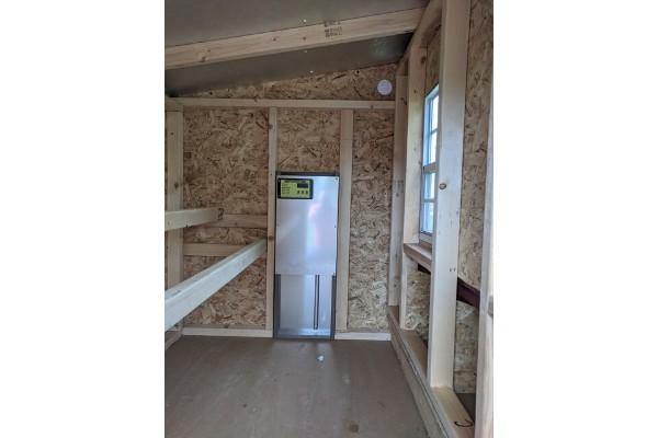 The OverEZ Automatic Door inside a Chicken Coop.