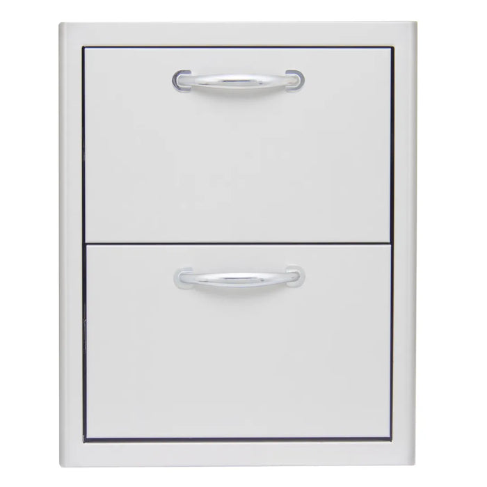 Two Blaze Grills 16-Inch Double Access Drawers for storage on a white background.