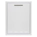 An Blaze Grills 18-Inch Roll Out Trash/Propane Tank Storage Drawer with a white door on a white background.