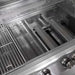 A Blaze Grills 4-5 Burner LTE Gas Grill with Rear Burner and Built-in Lighting System stainless steel grill with two burners and a grate.