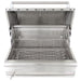 Full open view of the Blaze Grills 32-Inch Charcoal Grill with the stainless steel grates ready for grilling.