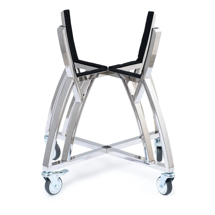Image of the Blaze Grills Kamado Cart frame without the grill, showcasing the sturdy stainless steel construction and protective top supports.