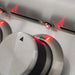Close-up of the illuminated control knobs on the Blaze Grills Premium LTE Built-In Double Side Burner
