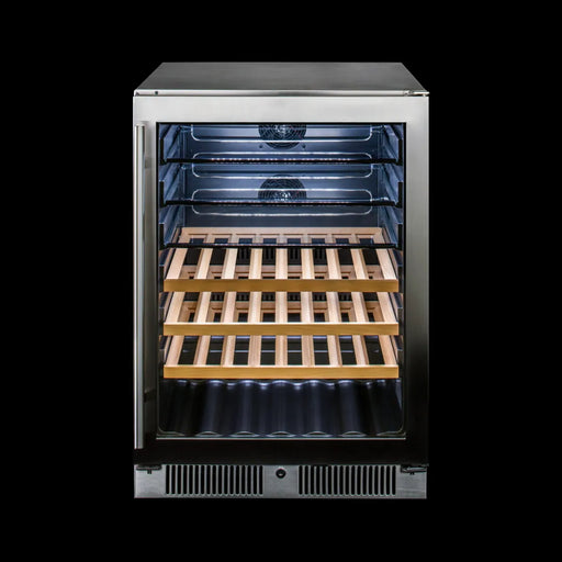 The Blaze Grills Glass Front Outdoor Beverage Cooler is a high-quality wine cooler made with 304-Grade Stainless Steel, featuring beautiful wooden shelves. Perfect for outdoor hosting events.