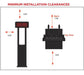 Minimum installation clearance diagram for the Bromic Heating Tungsten 500 Series portable gas patio heater, indicating safe spacing requirements.