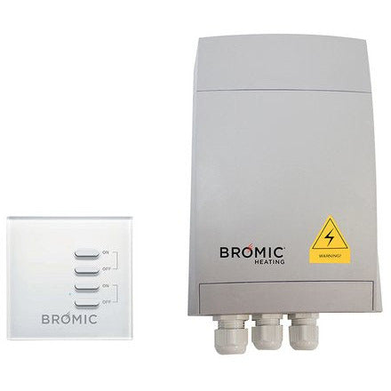 On/Off switch for Bromic Heating with wireless remote, model BH3130010, showing three control switches for outdoor heater.