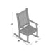 A drawing showing the durable construction of the Tortuga Outdoor Jakarta 3-Piece Wood Rocking Chair Set.