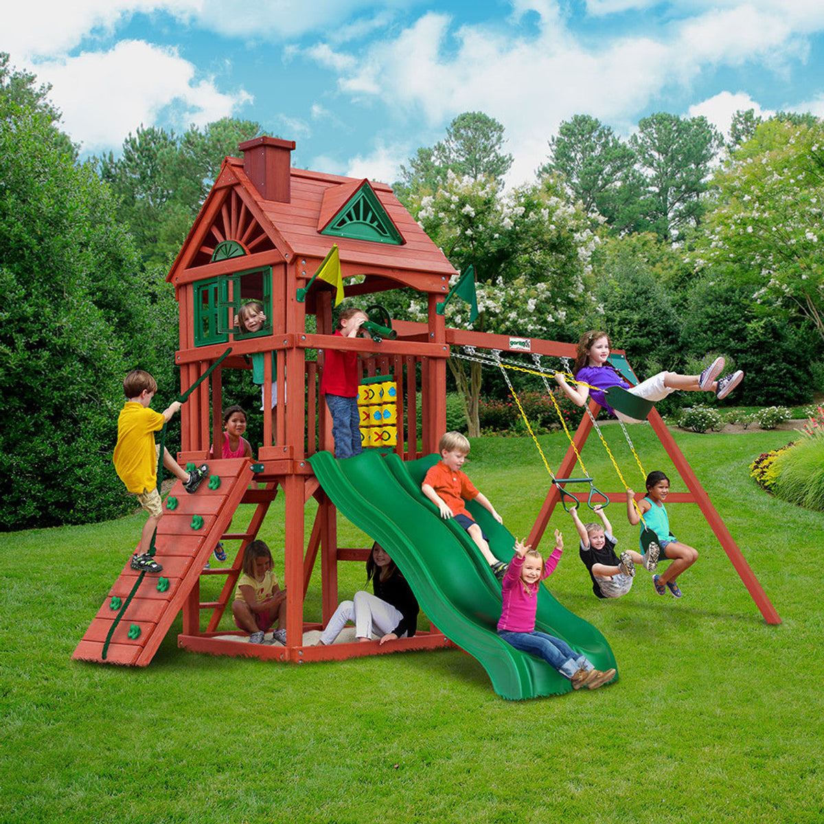 Gorilla Playsets Double Down II Swing Set Outdoor Fun for Kids