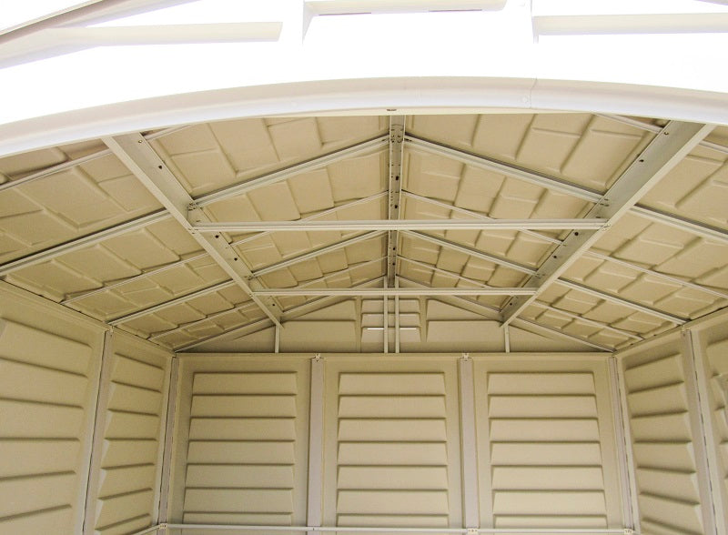 Duramax 8x8 DuraPlus w/ Foundation - Backyard Oasis roof support close up details