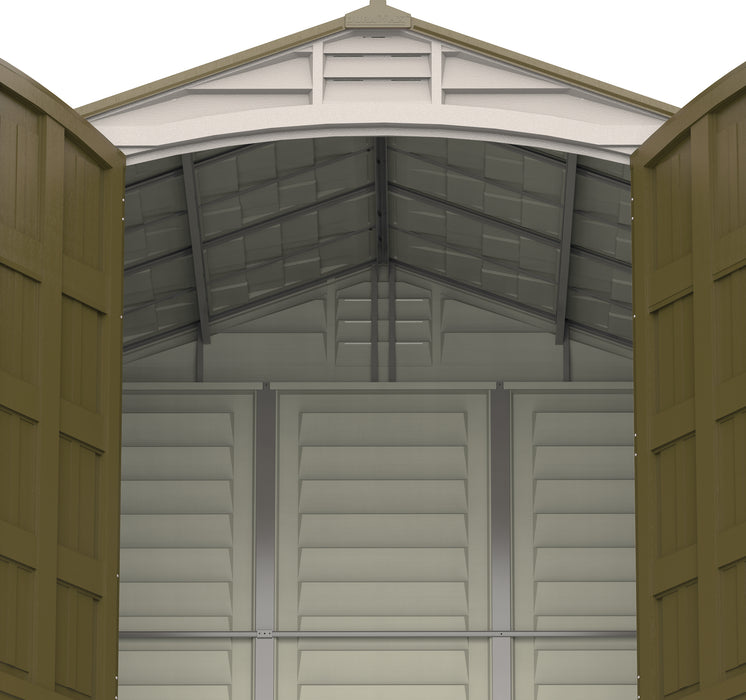 Duramax 8x8 DuraPlus w/ Foundation - Backyard Oasis roof support view from the inside