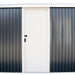 Duramax Imperial Metal Garage Dark Gray w/White 12x20 - Backyard Oasis human door view