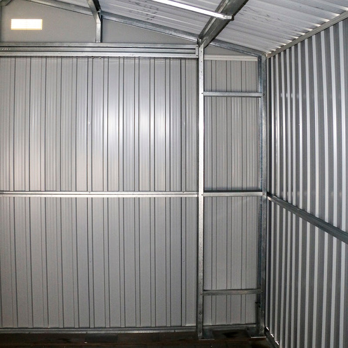 Duramax Imperial Metal Garage Dark Gray w/White 12x20 - Backyard Oasis inside wall details