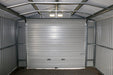 Duramax Imperial Metal Garage Dark Gray w/White 12x26 - Backyard Oasis large door view from inside