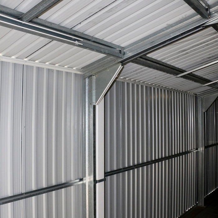 Duramax Imperial Metal Garage Dark Gray w/White 12x26 - Backyard Oasis roof support details
