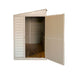 Duramax SideMate Shed w/ foundation 4x8 open door in white background