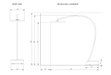 A technical diagram of the Bromic Eclipse Smart-Heat Portable Heater illustrating the heat coverage area with specific dimensions.