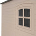 A Lifetime 8 Ft. X 10 Ft. Outdoor Storage Shed - 60332 with a window.