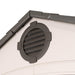 A vent on the roof of a Lifetime 8 Ft. X 12.5 Ft. Outdoor Storage Shed - 6402.