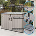 A Lifetime Horizontal Storage Shed - 60296U with different features.